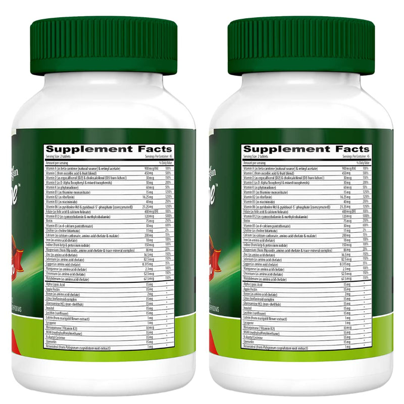 DEVA Tuba Prime Vegan Multivitamin Iron-Free High-Potency Vitamin & Mineral Dietary Supplement Antioxidants, Fruit & Veg Blend, Super Mushrooms, Probiotics, Prebiotics, Seeds, Herbs 90 Tabs 2-Pack (Pack of 2)