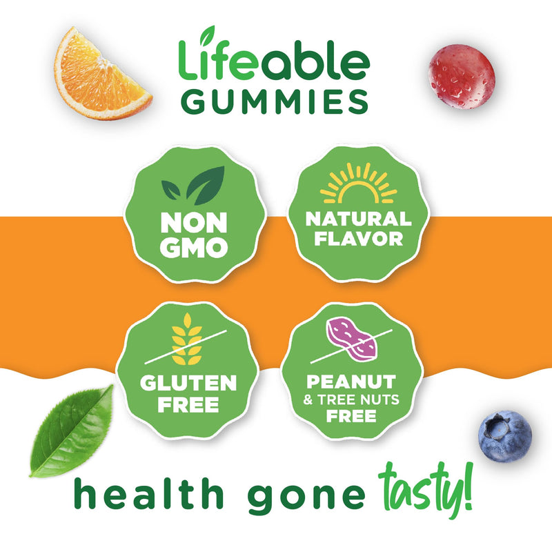 Lifeable Kids Calcium Magnesium Zinc Gummies | Calcium with Vitamin D3 | Great Tasting Calcium Supplements for Kids | Calcium Gummies for Bone Health | 90 Gummies