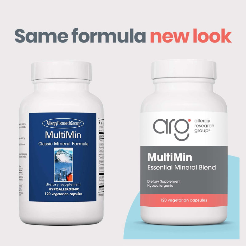 Allergy Research Group ARG MultiMin Multi Mineral Supplement, 120 Capsules | Comprehensive Multi Mineral Blend for Daily Nutrient Support, Hypoallergenic and Vegetarian, 120 Servings