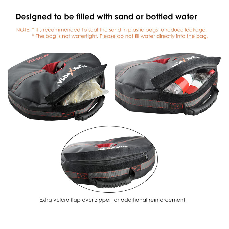 MaxxMMA Double End Heavy Bag Anchor (Unfilled) Core Training Tool Weight Bag Multifunctional 3-in-1 - Punching Boxing MMA Workout Fitness