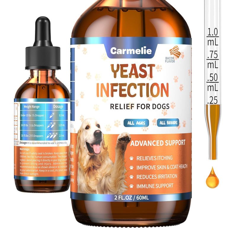 Flea and Tick Support for Cats & Natural Yeast Relief for Dogs, Natural Liquid Drops for All Breeds, Kittens to Senior Cat