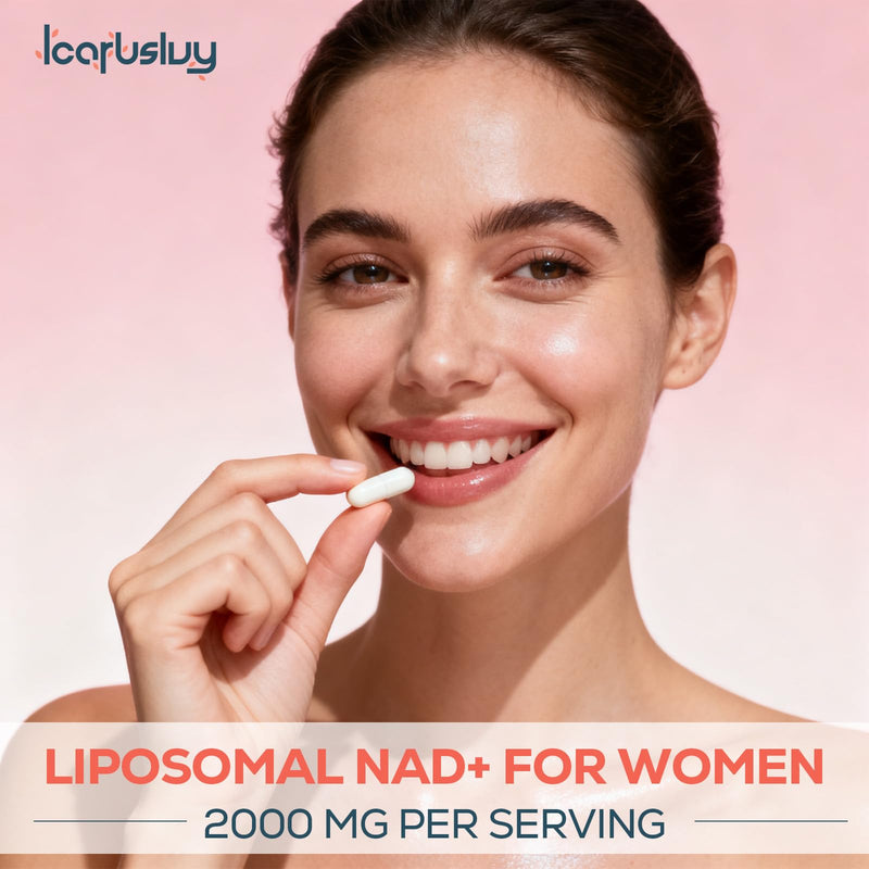 NAD for Women, NMN Alternative, Female Liposomal NAD+, 90 Capsules | Women Focused Formula, Cellular Wellness Support*, Liposomal Delivery System, Antioxidant & Cognitive Function, Vegan 90 Count (Pack of 1)