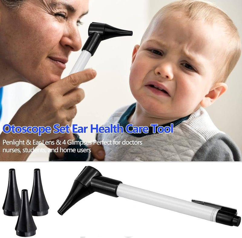 Slimline Stainless Pocket Otoscope, Handheld Ear Scope Otoscope with Soft LED Light & 7 Specula Tips for Kids Adults Pets Animals - BeesActive Australia