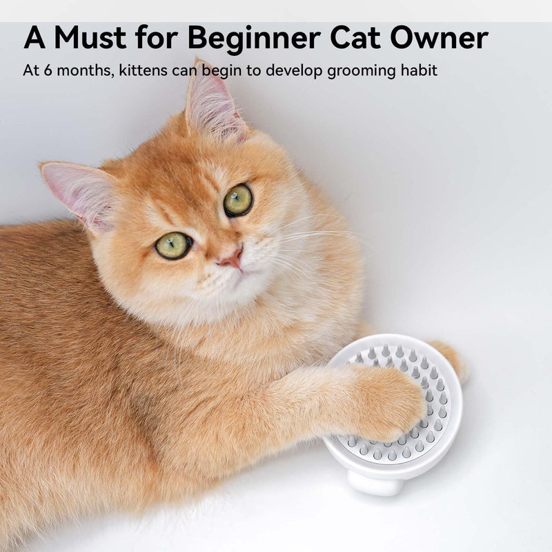 aumuca Silicone Cat Brush for Massage, Soft Cat Brushes for Indoor Cats, Jellyfish Cat Hair Brush Cat Comb with Release Button, Cat Grooming Brush for Short to Medium Haired Cats, Dogs, Rabbits, White - BeesActive Australia