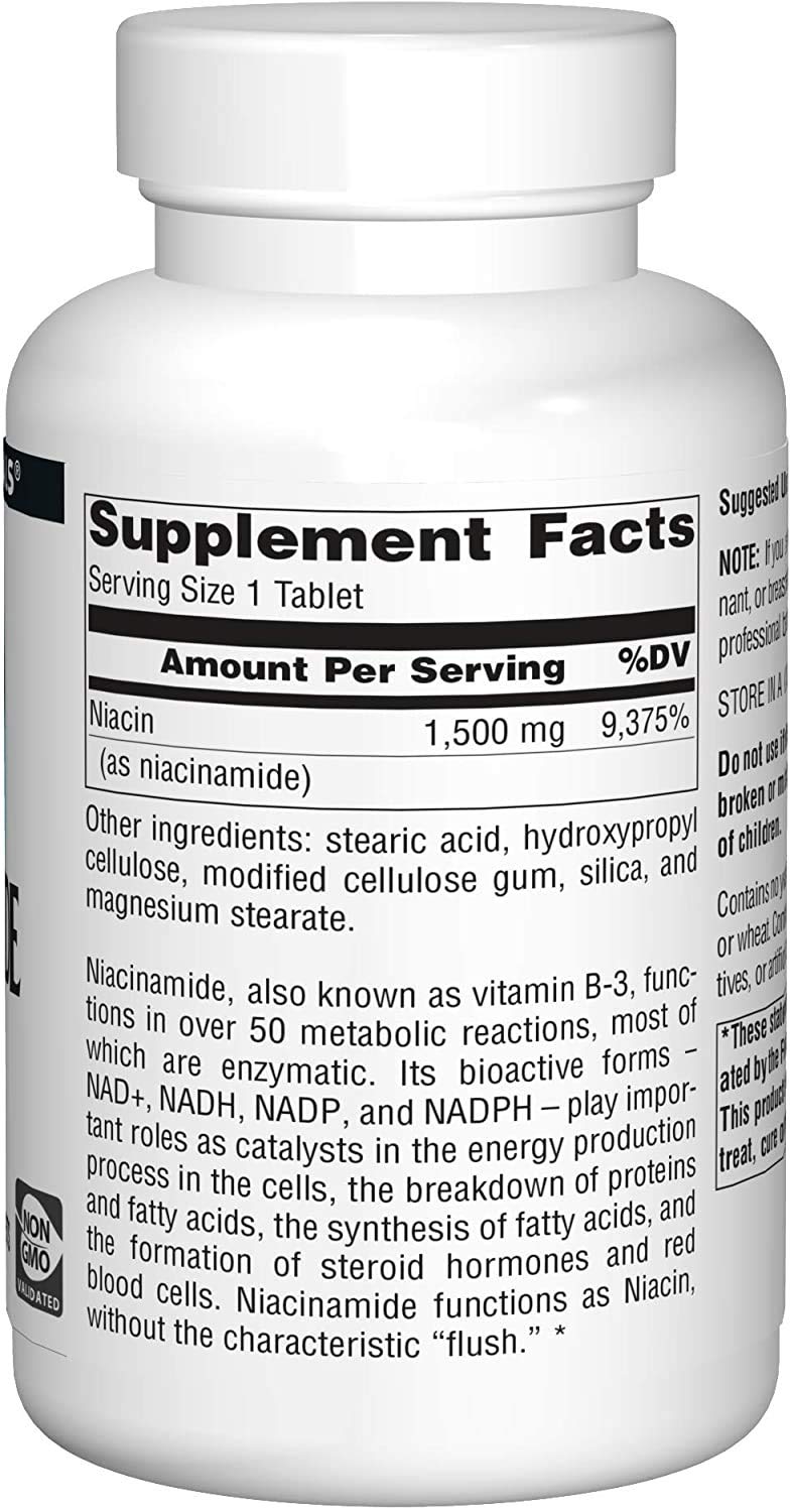 Source Naturals Niacinamide 1500mg, 100 Tabs (2 Pack)