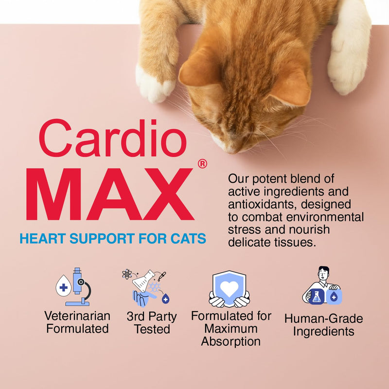 Heart Support Gel for Cats – L-Taurine, L-Carnitine, CoQ10 & Omega-3 (EPA & DHA) – Cardiovascular & Heart Muscle Support – Veterinarian Formulated Cat Cardiac Supplement – Tuna Flavor – 5 oz