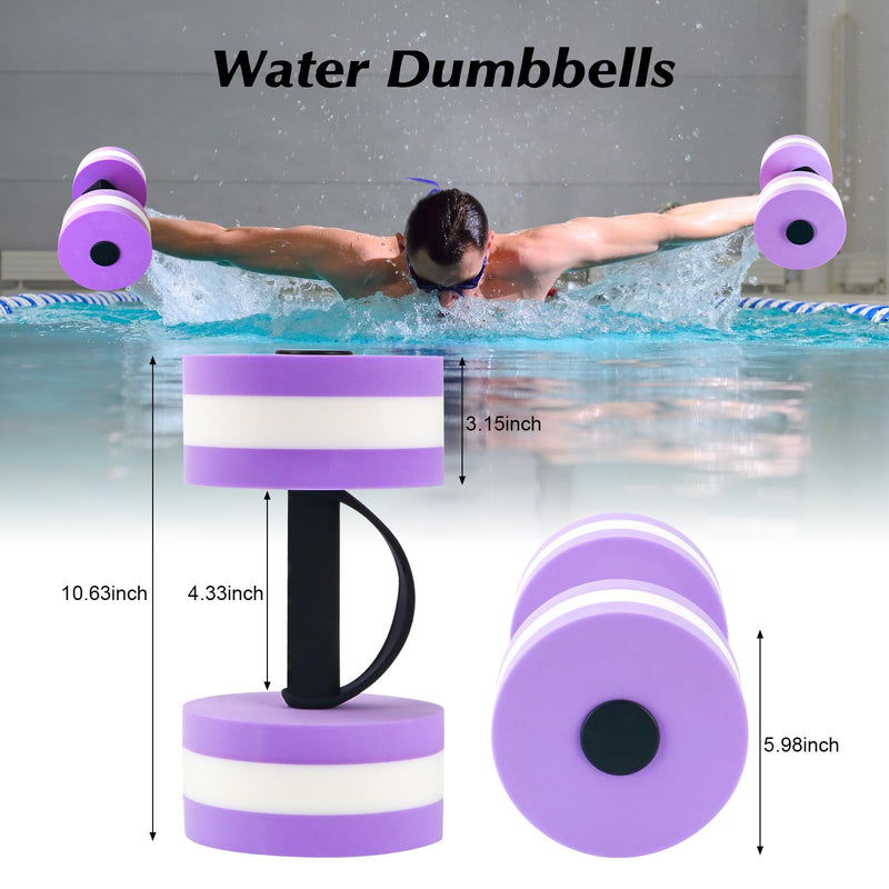 Water Dumbbells Aquatic Exercise Combo Set, High Density Water Weight, Swimming Belt, Swimming Aquatic Gloves for Swim Fitness Training Water Exercise