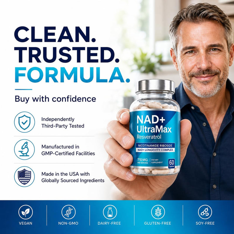 FREQNCY Ultra-NAD Premium 500mg NR, Resveratrol, Quercetin, 4in1
