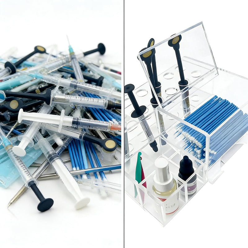 Dental Syringe Acrylic Organizer, YOUYA DENTAL Multi-Function Acrylic Dental Composite Organizer Transparent Resin Holder Applicator for Resin Adhesive Syringes Brush Dispenser Placement Rack Tool Medium - BeesActive Australia