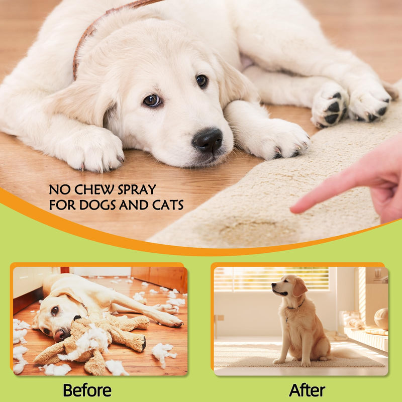 Bitter Apple Spray for Dogs to Stop Chewing - Effective No Chew Spray for Dogs & Cats - Natural Sour Apple Spray -Professional Anti Chew Training Deterrent- 4oz (120ml)