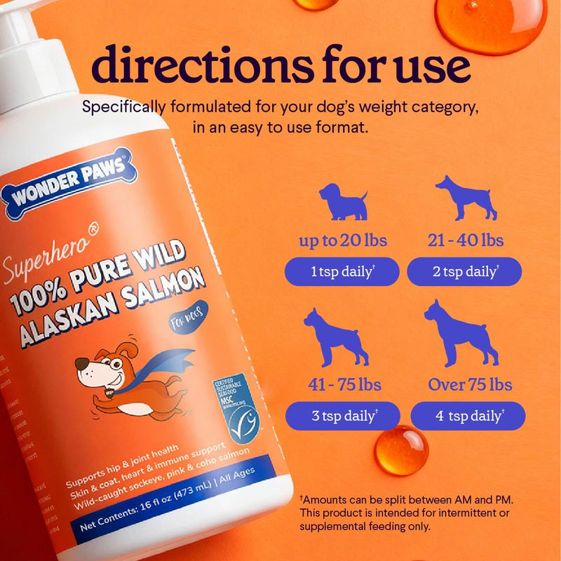 Premium Wild Alaskan Salmon Oil for Dogs – MSC Certified Wild Alaskan Fish Oil for Skin & Coat, Hip & Joints, Allergies & Itchy Skin- Omega 3 Fish Oil for Dogs with Sockeye Salmon Oil (8oz) 8oz