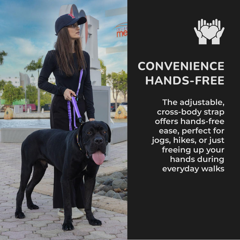 NeoFlex Premium Dog Leash - Stylish Leash for Medium, Small & Large Dogs - Heavy Duty, Wearable Design for You & Dog - Ideal for Pulling Dogs & Large Breeds - Durable & Comfortable - Purple