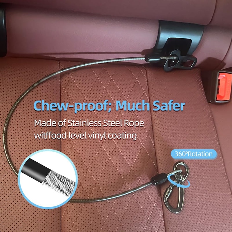 Dog Seat Belt 3-in-1 Dog seat Belt Harness for car,Chew Proof Dog Leash for Car Use,Dog Seatbelt,Steel Rope Dog car seat Belts with Clip Hook Latch & Buckle (Purple, 24 inch/60 CM) Purple - BeesActive Australia