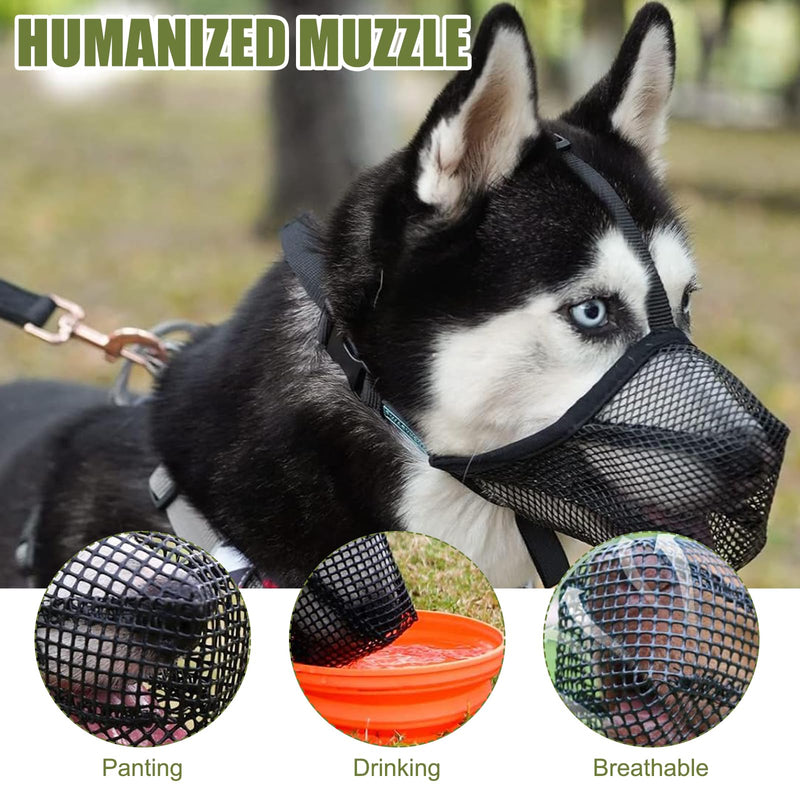 Muzzle for dogs, adjustable puppy muzzles, muzzle for medium dogs, adjustable muzzle for dogs, suitable for medium dogs, poison bait protection, dog muzzles for dogs, prevents biting, chewing, barking - BeesActive Australia