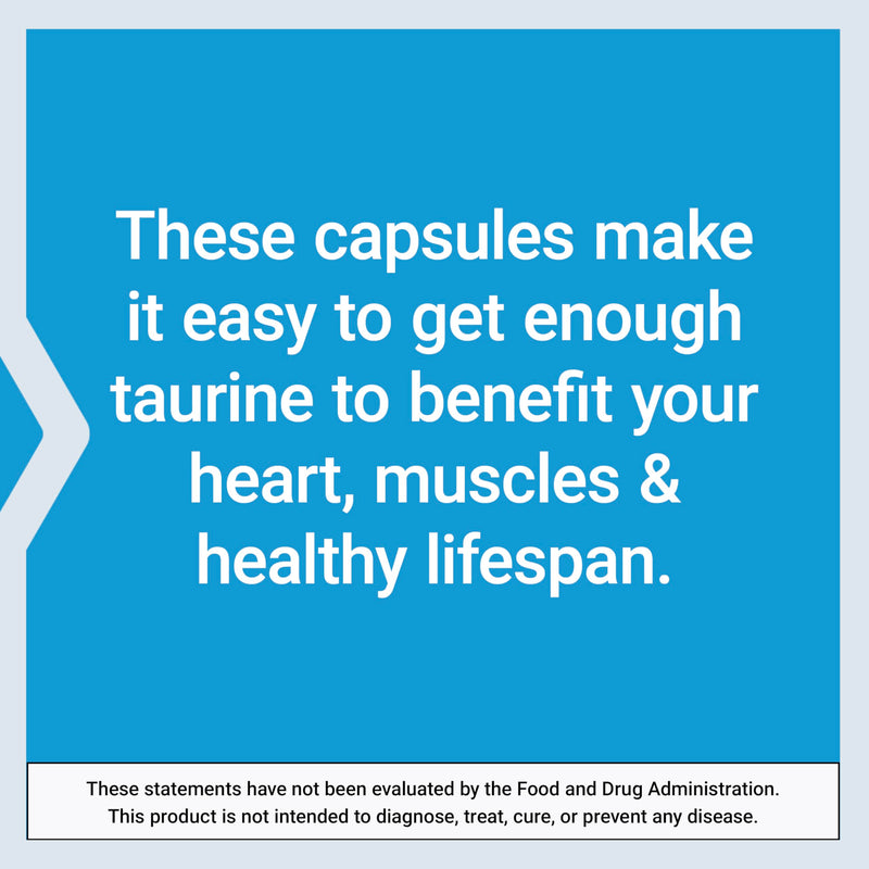 Life Extension Taurine, Pure Taurine Amino Acid Supplement, Heart, Liver and Brain Health, Longevity, Muscle and Exercise, 1000 mg dose, Non-GMO, Gluten-Free, Vegetarian, 90 Vegetarian Capsules 90 Count (Pack of 1)