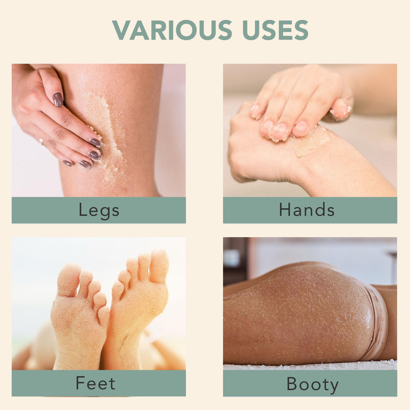 Peppermint Tea Tree Organic Body Scrub - USA Made Sugar Scrub with Natural Ingredients, Moisturizing Body & Foot Exfoliator for Dry and Sensitive Skin, Removes Dead Skin Cells & Reduces Ingrown Hair Peppermint Tea Tree - BeesActive Australia