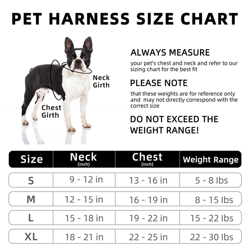 rennaio Dog Harness No Pulling, Adjustable Puppy Harness with 2 Leash Clips, Reflective Dog Harness and Leash Set for Small and Medium Dogs (Black, S) Black - BeesActive Australia