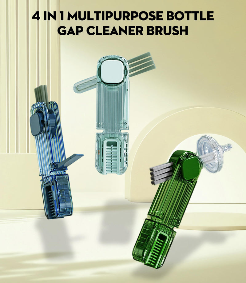 4 in 1 Cup Lid Gap Cleaning Brush - 2025 Multifunctional Insulation Bottle Cleaning Tools, Mutipurpose Tiny Silicone Cup Holder Cleaner, Home Kitchen Cleaning Tools 1Pc Green - BeesActive Australia