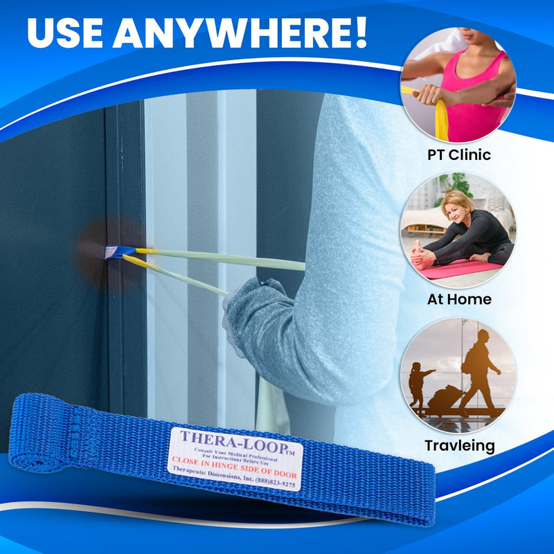 RangeMaster TheraLoop Door Anchors │ Non-Slip │ Complements Exercise Bands or Tubes │ Great for Exercising or Strengthening Activities│10 Pack, Blue 10 - BeesActive Australia