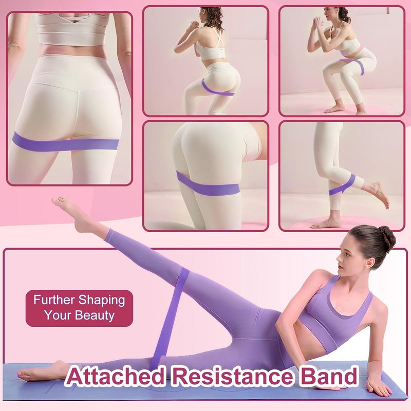 Thigh Master [2026 Upgraded], 12-80LB Thigh Master Thigh Exerciser, LED Pelvic Floor Exercise Devices, 360° Inner Thigh Exerciser, Thigh Hip Trainer Kegel Excerciser with 50LB Resistance Band Purple