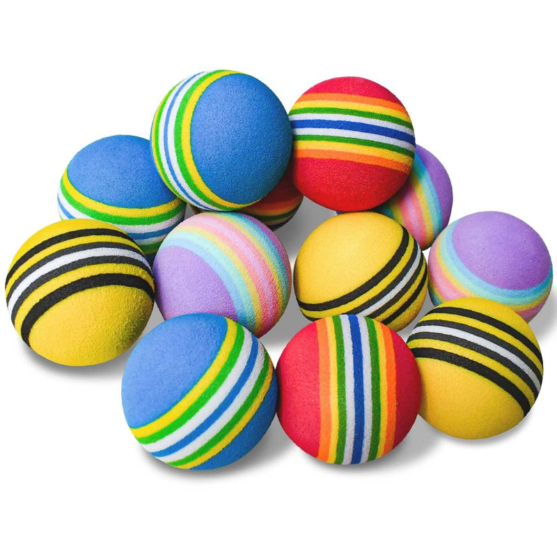 12 Pack Foam Cat Toy Balls Cat Foam Soccer Ball Pet Foam Ball Soft Cats Toys Sponge Balls Colorful Quiet Eva Interactive Toy Ball for Kitten Dog Puppy Indoor Activity Play Chase Training Chewing - BeesActive Australia