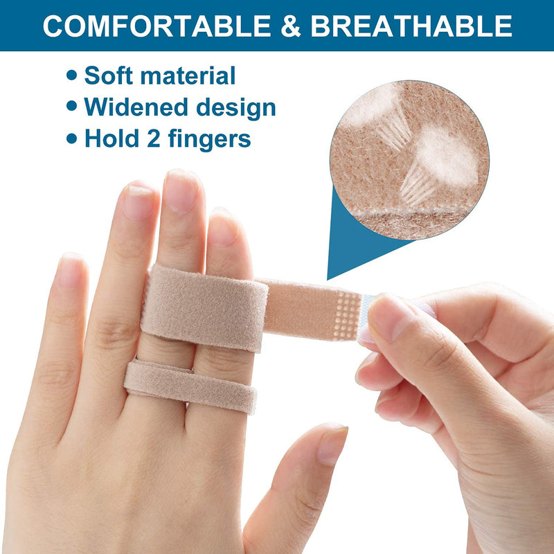 Finger Buddy Wraps, 12 PCS Finger Loops Tapes for Broken, Jammed, Swollen Finger or Dislocated Joint, Splints Brace for Pinky Ring Middle Index Trigger Finger, Toe Strap Bandage Beige 12 Count (Pack of 1) - BeesActive Australia