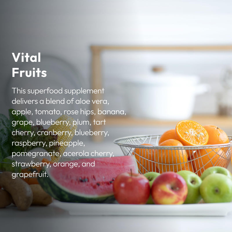 Justified Laboratories Superfoods Set - Includes Vital Fruits (90 Capsules) + Vital Veggies (90 Capsules) - Non-GMO, Vegan - 30 Servings per Bottle 90 Count (Pack of 2)