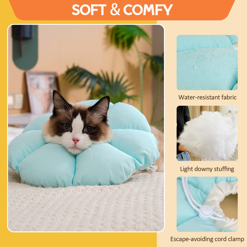 Avont Neck Collar Cat, Adjustable Collar Soft Neck Collar Cat Leak Protection Collar for Small Dogs After Surgery Protective Collar -M|Blue Medium - BeesActive Australia