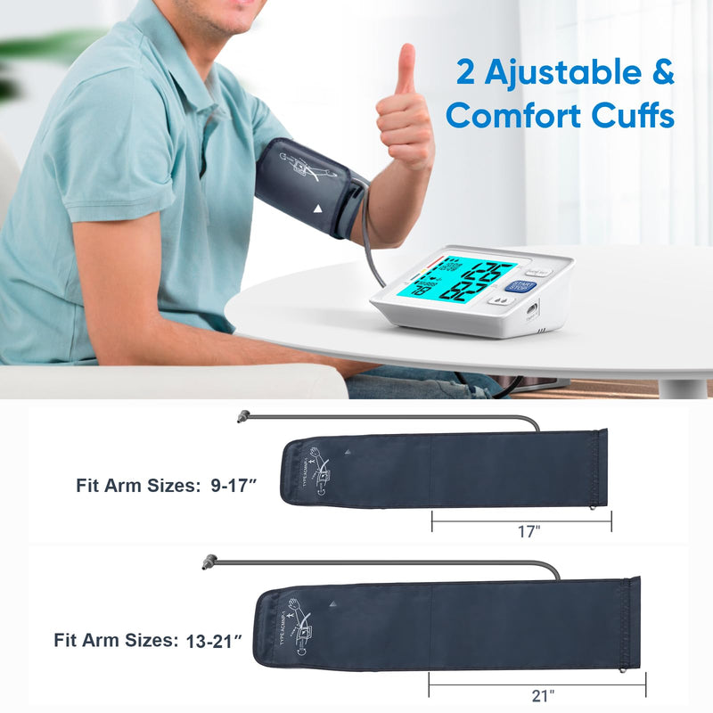 Blood Pressure Monitor for Home Use with Dual Cuffs, Upper Arm 1 monitor + 2 cuff sizes