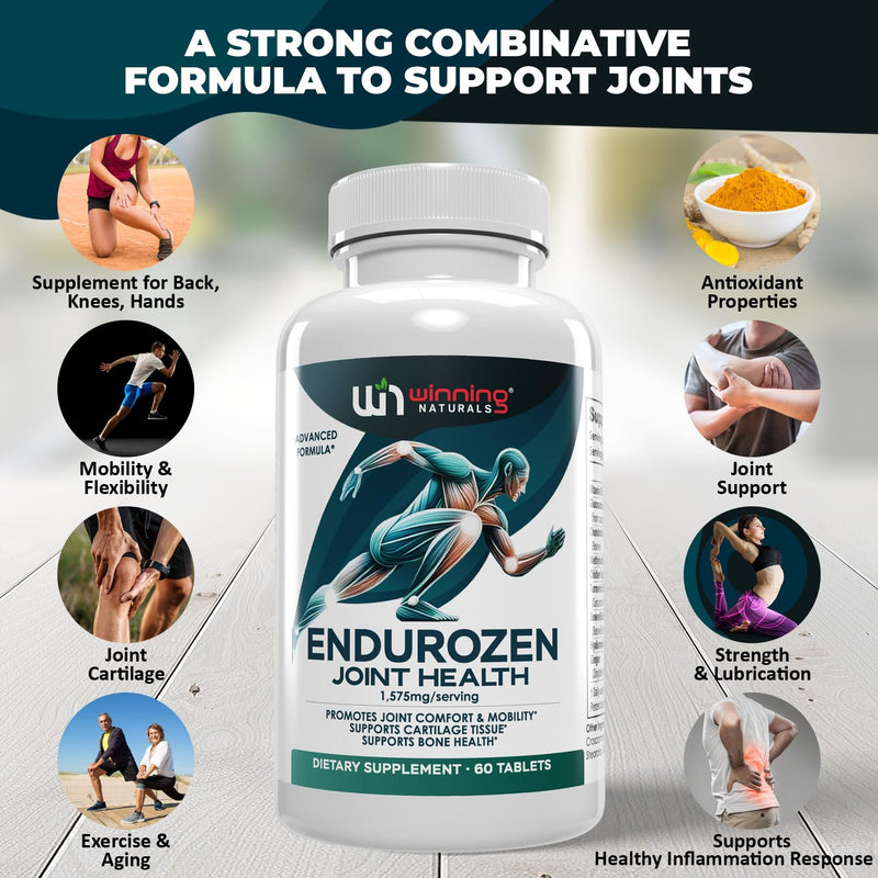 EnduroZen Joint Support Supplement Advanced Formula (60 tabs) - Glucosamine, Chondroitin, MSM, Turmeric| Joint Health & Mobility Support| Non-GMO| for Men & Women| Supports Cartilage & Flexibility 60 Count (Pack of 1)