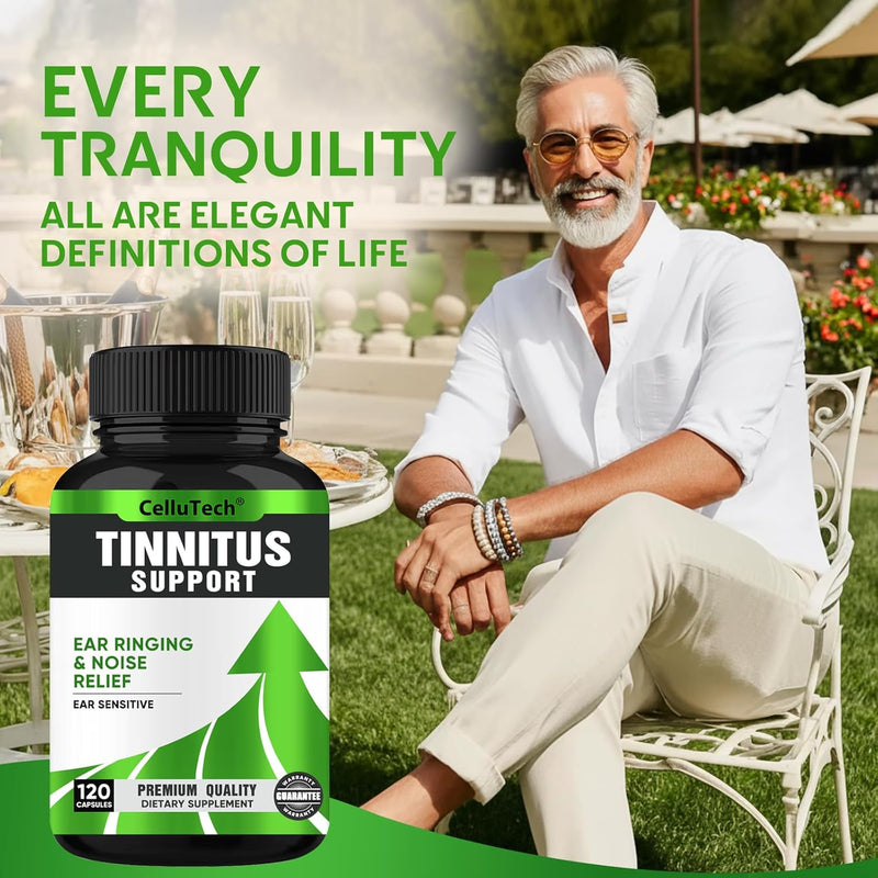 Tinnitus Relief for Ringing Ears Supplement 1200MG,Supports Hearing Loss & Ear Health- Help Ringing in The Ears & Tinnitus Symptoms,120 Capsules(60-Day Supply) Original - BeesActive Australia