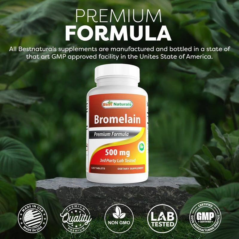 Best Naturals Bromelain 500mg 120 Tablets (120 Count (Pack of 2)) Pineapple 120 Count (Pack of 2) - BeesActive Australia