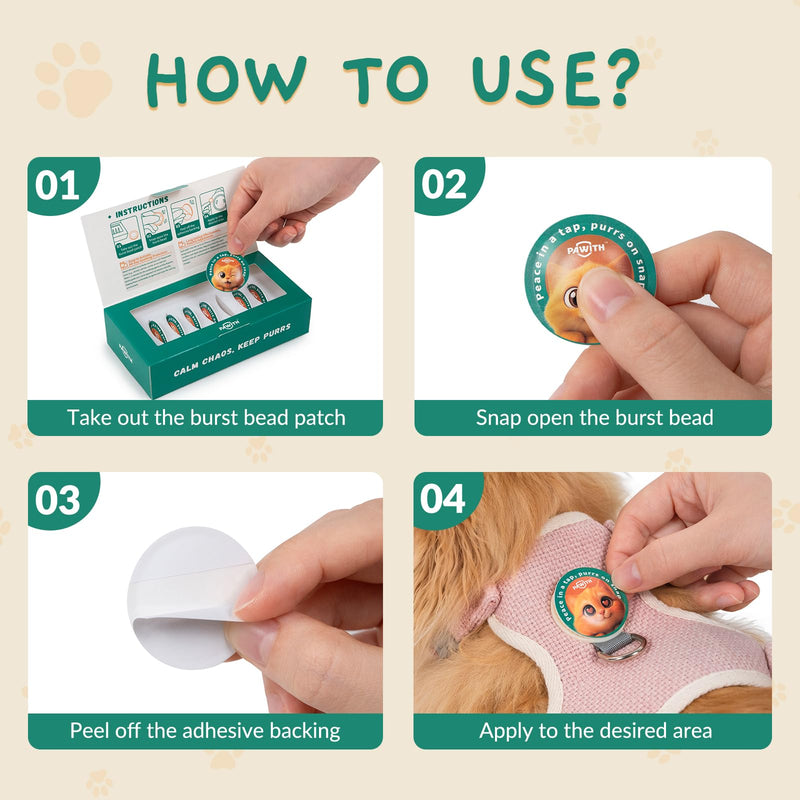 Calming Pop Patch for Cat Travel – Pheromone Diffuser for Cats Reduces Anxiety & Stress-Related Behaviors in Cats & Kittens, Long-Lasting, No Electricity Needed, More Convenient Than Sprays 7 Count