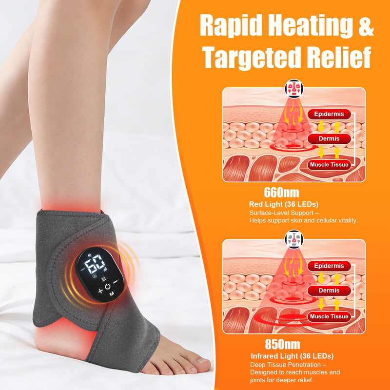 Foot Renew Massager for Neuropathy, with Red Light Therapy for Feet & Ankle, Infrared Neuropathy Foot Massager with Heat, 8 Massage Modes, 20 Intensity Levels,Ankle & Body Massager1pack - BeesActive Australia