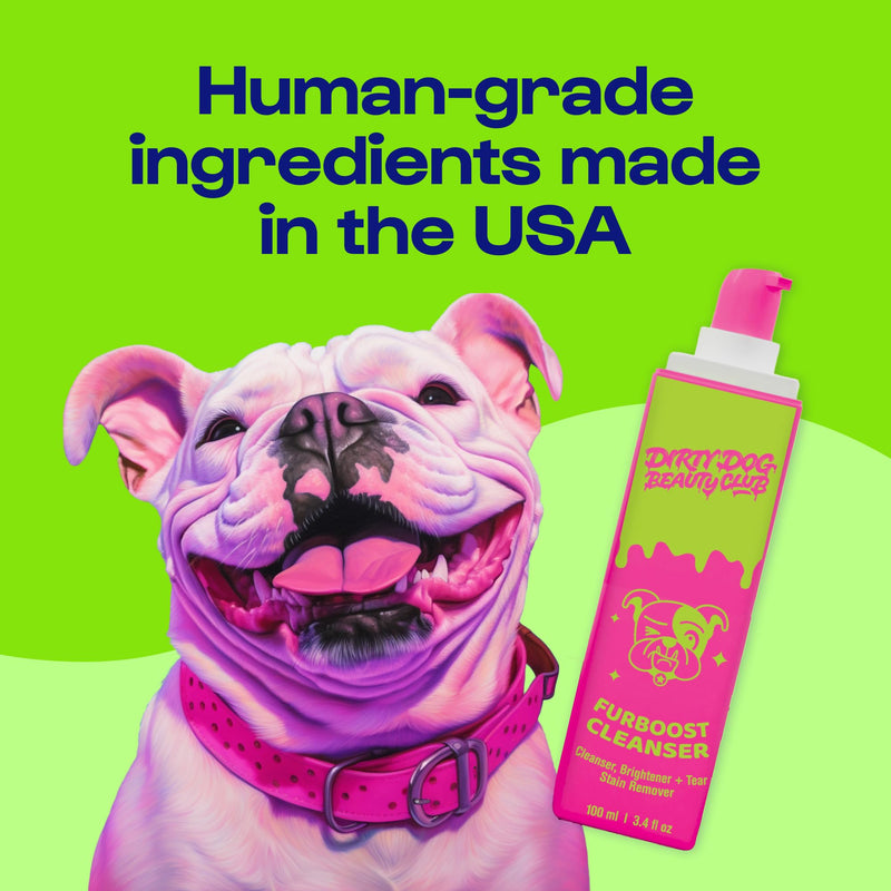 Dirty Dog Beauty Club - Furboost Cleanser for Dogs with Natural Ingredients, Effective Removal of Tear Stains - Gentle Solution with Blueberry Extract, Coconut and Rice Water, 100 ml (3.4 oz) - PawsPlanet Australia