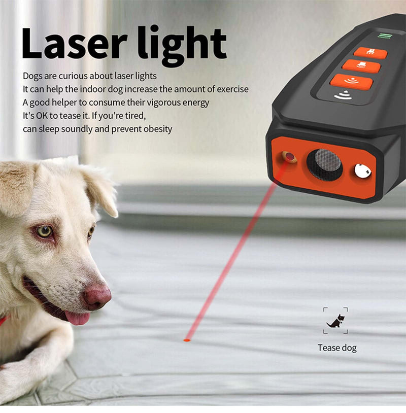 GROZY 2026 Upgraded Rechargeable Ultrasonic Anti Barking Device with 3 Modes & LED Flashlight, Waterproof No Shock Bark Stopper for All Dogs Indoor Outdoor Grey