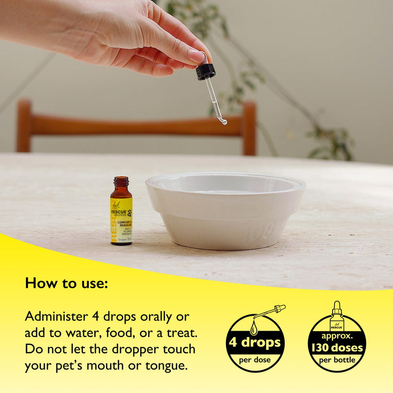 Rescue Pet Dropper | Calming Drops for Dogs, Cats & Pets | Bach Original Flower Essences | 20ml | Pet-Friendly Support for Stress, Travel, Fireworks & Separation Anxiety Day Dropper