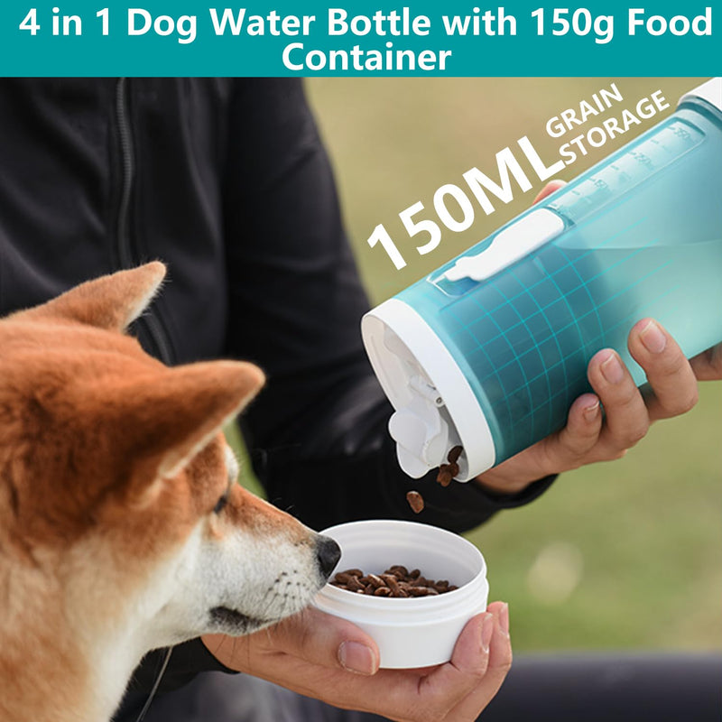 Loonpon 4 in 1 Dog Water Bottle,Travel Dog Water Bottle Portable,Pet Water Bottle for Outdoor Walking, Hiking, Travel, Food Grade Plastic - BeesActive Australia