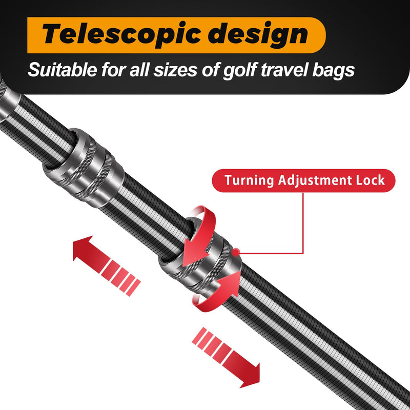 Carbon Fiber Golf Travel Bag Support Pole - Anti-Extrusion Cover and Lightweight Travel Golf Bag Support Rod, Stiff Arm for Golf Travel Bag black