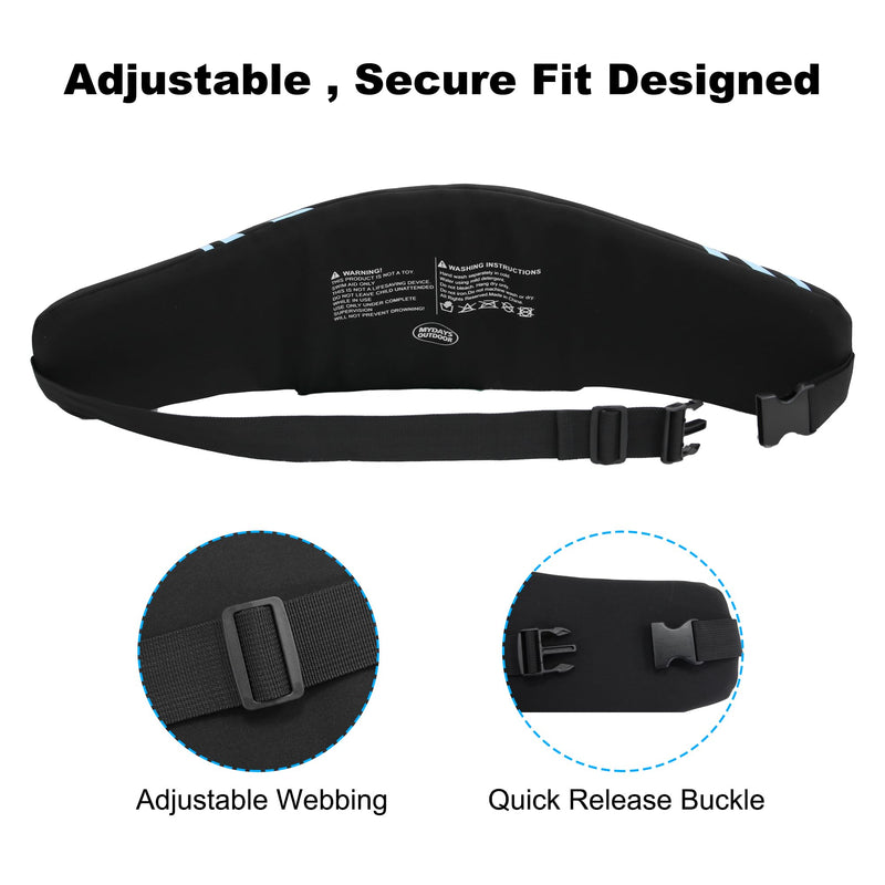 Flotation Swim Belt for Adults,Pool Exercise Equipment for Adults,Fitness Deluxe,Flotation Swimming Belt,Pool Weights for Water Exercise,Water Aerobic Equipment M Black - BeesActive Australia