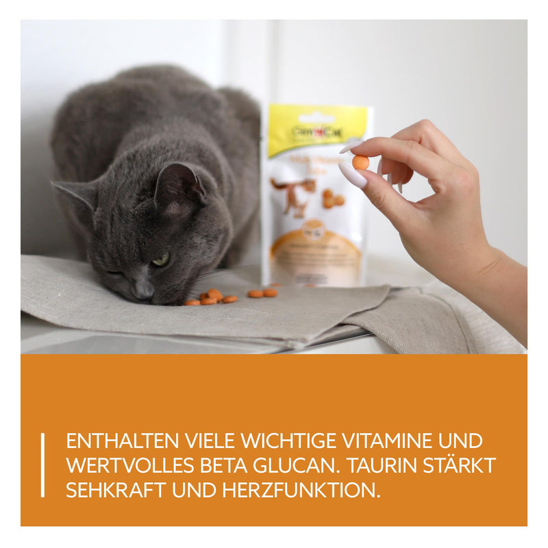 GimCat Multi-Vitamin Tabs - Functional cat snack supports the immune system, heart and eyes - pack of 8 (8 x 40 g) - BeesActive Australia
