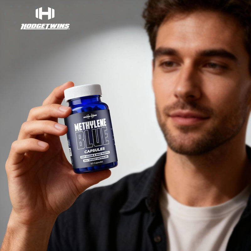 DAMN GOOD Hodge Twins Methylene Blue Capsules 10mg USP, Vitamin C, 60 Ct | USP-grade methylene blue 10 mg capsules with vitamin C for daily wellness & antioxidant support, vegan & unflavored