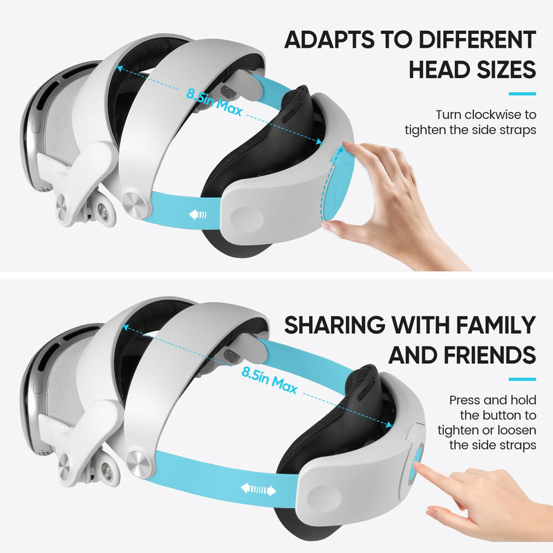 VT3 Head Strap Accessories Compatible with Apple Vision Pro, Reduce Facial Stress, Enhanced Support and Comfort - BeesActive Australia