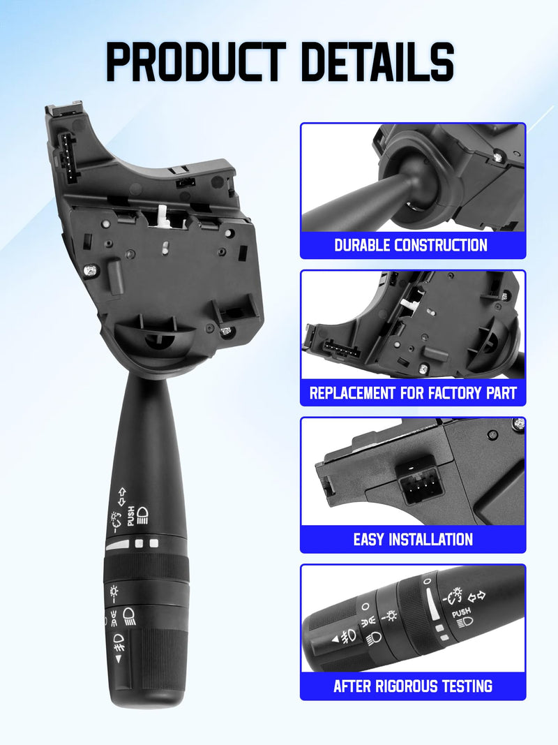 Turn Signal Switch Compatible with JK MK KK XK WK- Replaces CBS1703 Wrangler Compass Patriot Multifunction Switch with Fog Light Headlight Dimmer - BeesActive Australia