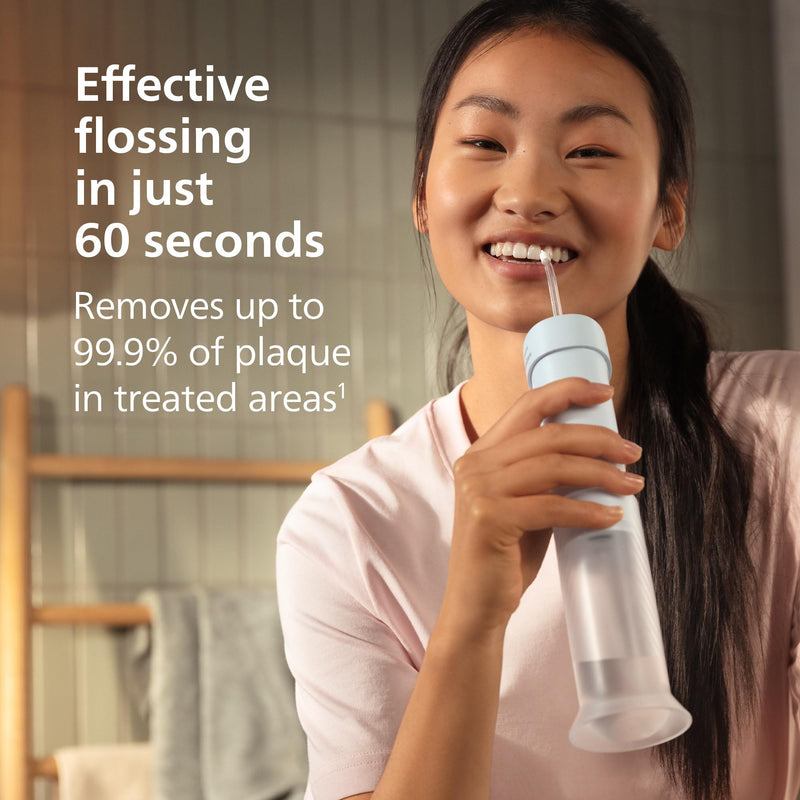 Philips Sonicare Compact Flosser 1000, Portable Water Flosser with 3 Flossing Modes, IPX7 Waterproof Oral Irrigator, Travel Friendly, Blue, Model HX3333/24 - BeesActive Australia