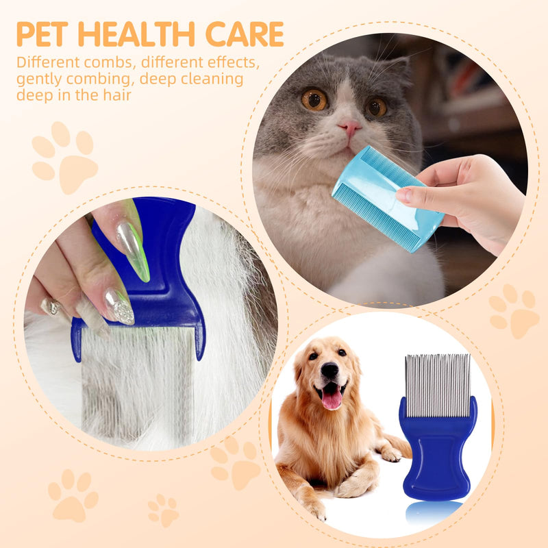 HESSION 6 Pack Flea Lice Combs Removal Dandruff Comb with Metal Teeth Double Sided Fine Combs Metal Teeth Flea Lice Combs for Pets Kids Adults (Random) Random - BeesActive Australia