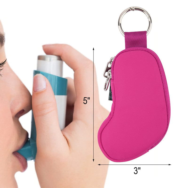 Beautyflier Asthma Inhaler Case Holder Travel Handy Mini Bag for Adults and Kids, Does Not Include Inhaler (Hot Pink) Hot Pink - BeesActive Australia