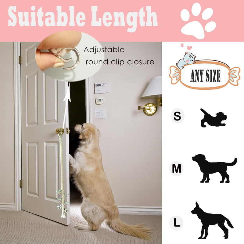 Dog Bell for Door Potty Training | Hanging Doorbells | Puppies to Ring to Go Outside | Set of 2 Adjustable Length with 6 Extra-Loud Jingle Bells | Quality Handmade Braided Rope (Silver) Silver - BeesActive Australia