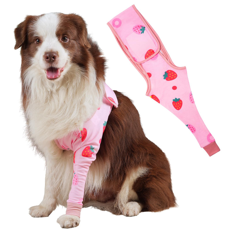 Dog Front Leg Recovery Sleeve, Anti-Licking & Anti-Scratch, Cone Collar Alternative, Surgical Wound Care, ACL/CCL Support, Joint Protection, Single Sleeve(Blush Strawberry 2XL) Blush Strawberry XX-Large
