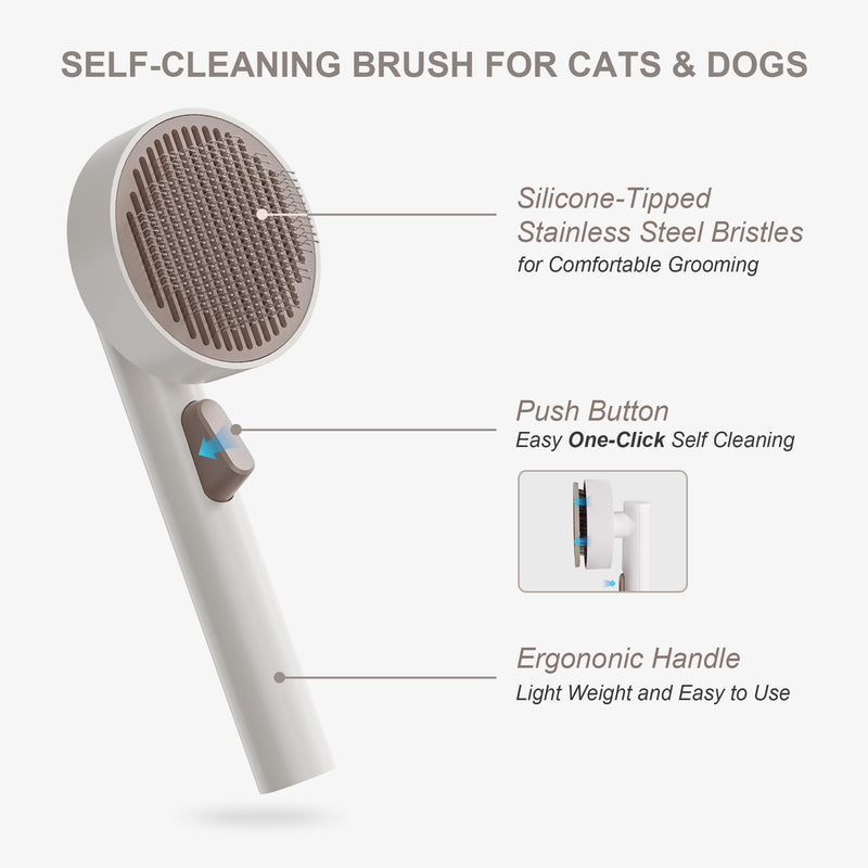 VOOCOO Self Cleaning Slicker Pet Brush, Deshedding Pet Brush, Skin Friendly Deshedding tool for Grooming Dogs & Cats, Suitable for Shedding & Haired Pets, Combs for Pet Grooming - BeesActive Australia